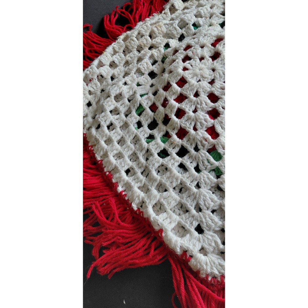 vintage handcrafted crochet 3D rose granny square pillow cover Grandma Decor Art - Picture 12 of 12